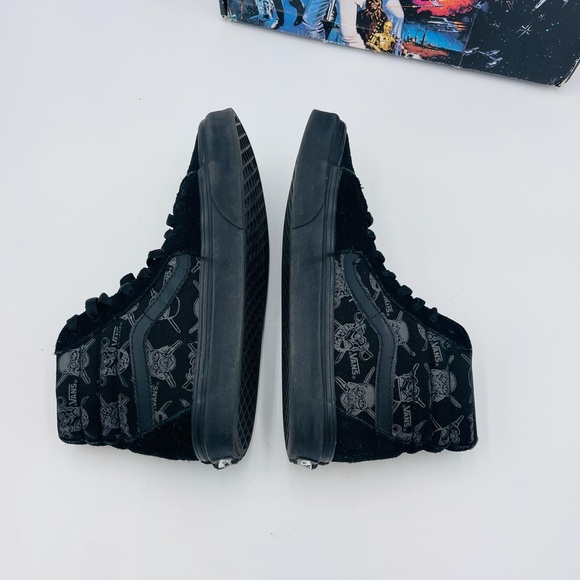 VANS LIMITED EDITION BLACK ON BLACK Sk8-HI STAR WARS DARKSIDE HIGH TOP SNEAKERS - Picture 8 of 12